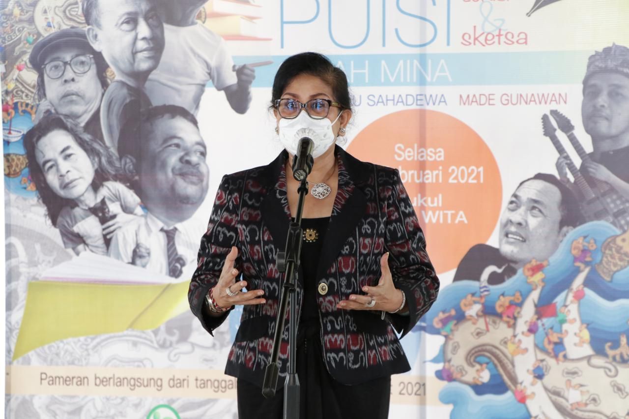 podiumnews.com-Ny Putri Koster Ajak Seniman Bali Bangkit dan Terus Berkarya